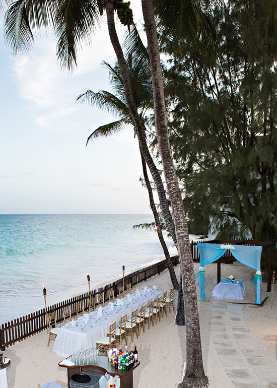 North beach set up for reception dinner