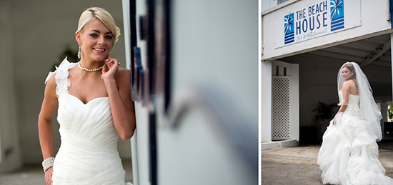 Bride arriving at The Beach House Barbados
